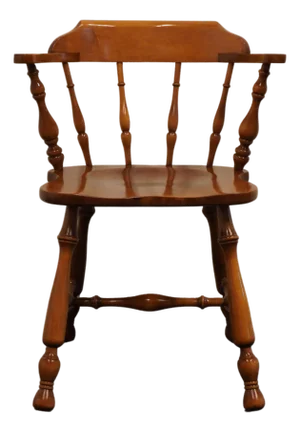 Ethan Allen Solid Hard Rock Maple Colonial Early American Comb Back Dining Chair 10-6001