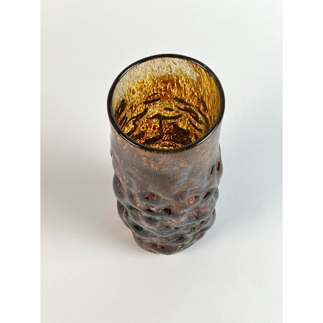 1970s Glass Bark Textured Vase from Mdina, 1970s For Sale - Image 5 of 10
