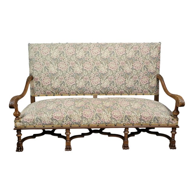 Louis XIII Style Walnut Castle Bench For Sale