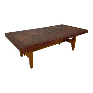 Abstract Leather Top Coffee Table by "Atre Sano" Colombia