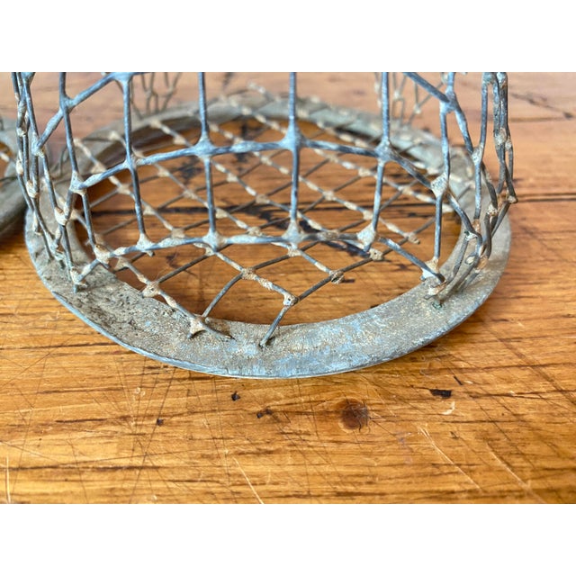 Vintage Lead Cage Style Flower Frogs, Set of 2 For Sale In Portland, OR - Image 6 of 9