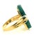Forest Green 1980s Italian Modernist 14k Gold Malachite & Diamond Statement Ring, Signed Tj, Size 6.75 For Sale - Image 8 of 13