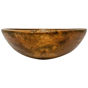 Early 19th Century Swedish Folk Art Farmers Bowl Painted in Wood