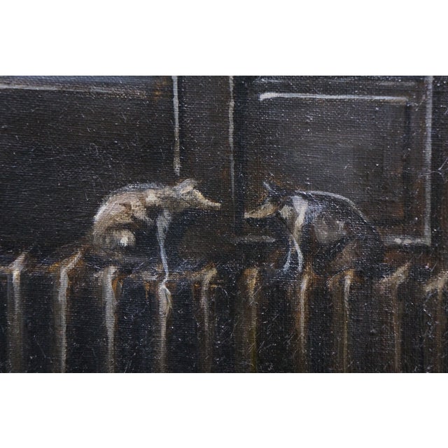 Late 20th Century Harry McCormick "Boerum Hill Cafe" Brooklyn Inn Bar Oil Painting Gold Leaf 43" For Sale - Image 11 of 13