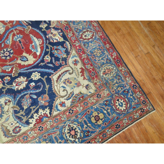 Textile Early 20th Century Dramatic Antique Tabriz Rug - 6'11" x 10'11" For Sale - Image 7 of 7