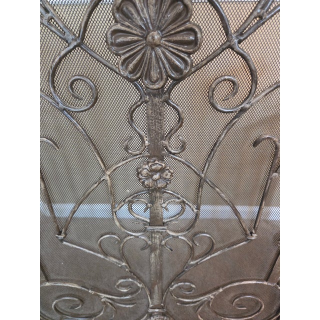 French Country Folding Fireplace Screen For Sale - Image 9 of 9