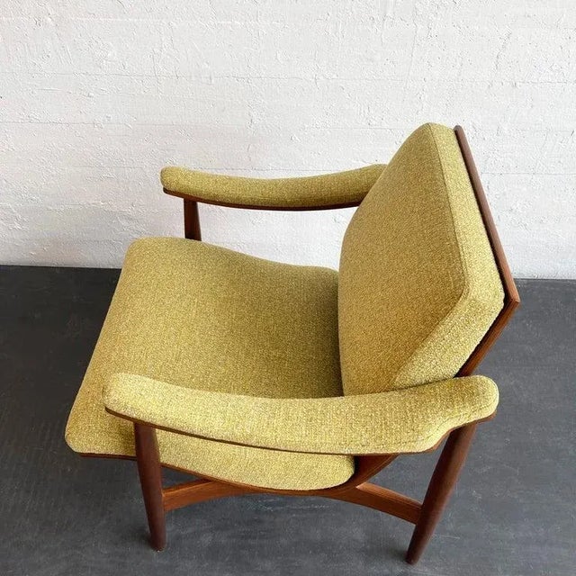 Yellow 1960s Mid-Century Modern Upholstered Scoop Bentwood Armchair by Thonet For Sale - Image 8 of 10
