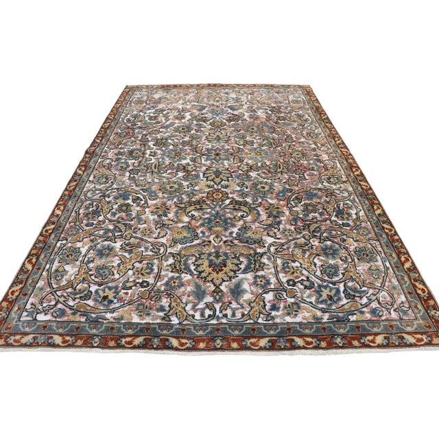 Antique Persian Tabriz Rug - 05'09 X 08'11 For Sale - Image 4 of 9