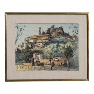 20th Century "Italian Hill Town" Oil on Canvas For Sale