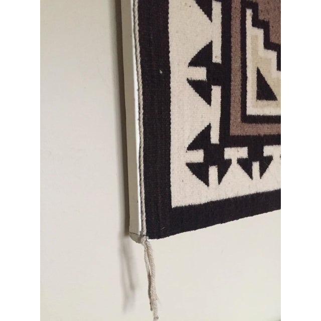 Early 20th Century Vintage Framed Two Grey Hills Navajo Indian Rug, 6.25 X 4.13 Ft For Sale In San Francisco - Image 6 of 13