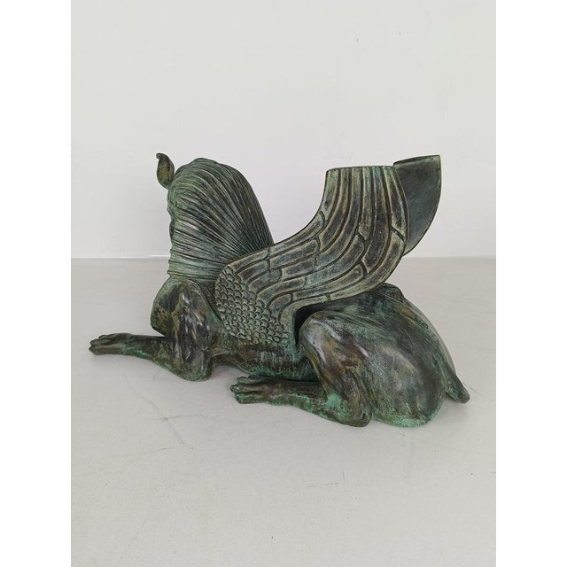Bronze Sphinx Table with Glass Top For Sale - Image 10 of 18