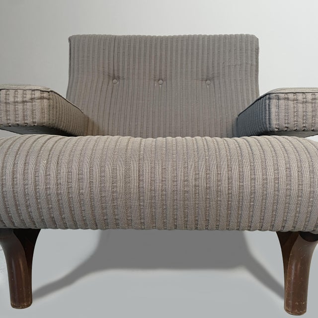 Gray Set of Mid-Century Modern Italian Lounge Chair and Pouf by Eugenio Gerli for Tecno, 1960s For Sale - Image 8 of 18