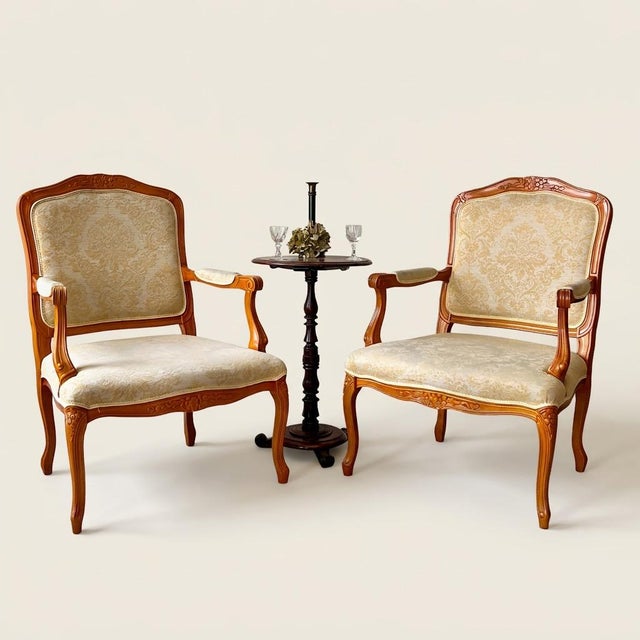 Louis XV Revival Rococo Style Beech Armchairs, England, 1950s, Set of 2 For Sale - Image 17 of 17