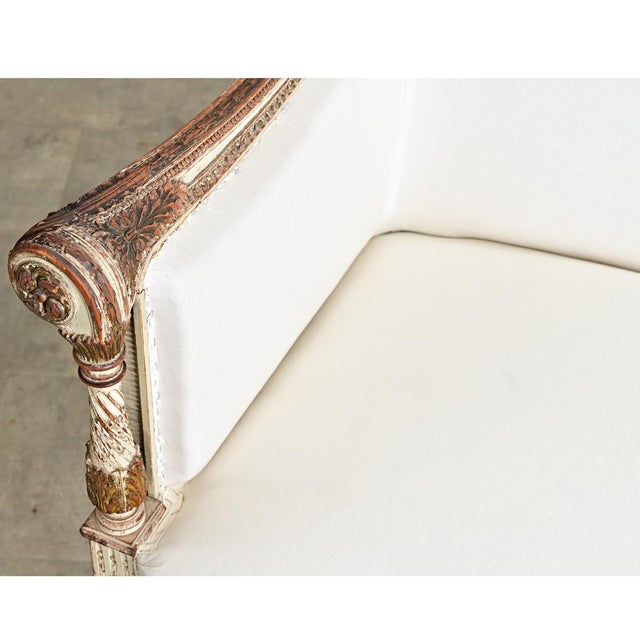 Wood French 19th Century Louis XVI Style Parcel Gilt Canapé For Sale - Image 7 of 13