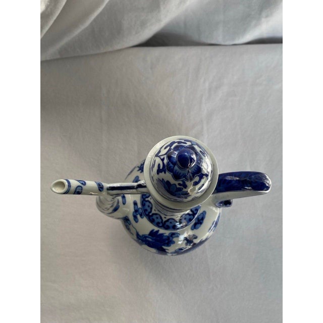 Mid 20th Century Blue & White Dragon Ewer With Yongzheng Mark – Tall Lidded Chinese Porcelain Pitcher For Sale - Image 10 of 16