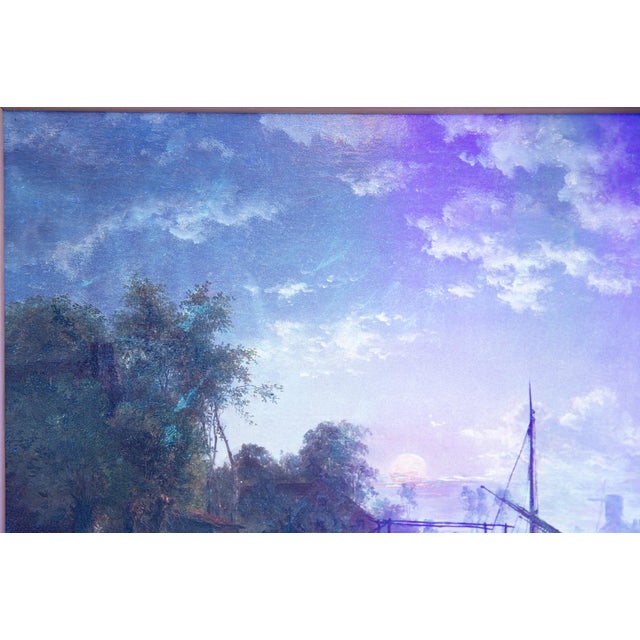 Dutch Moonlit River Landscape Painting by Jacobus Theodorus Abels (1803-66) For Sale - Image 14 of 18