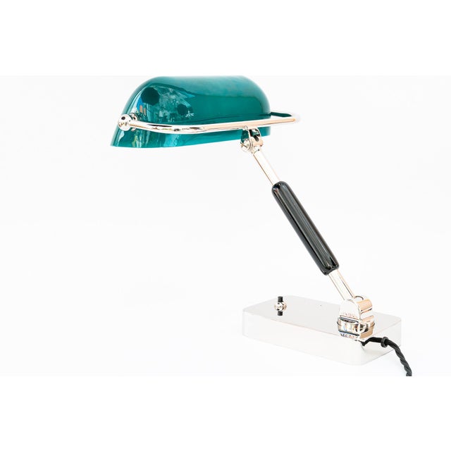 Art Deco Bauhaus Nickel Table Lamp with Glass Shade, Germany, 1920s For Sale - Image 15 of 18