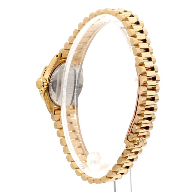 1980s Rolex Precision 22mm Diamond Bezel 18k Gold Watch For Sale In Miami - Image 6 of 9