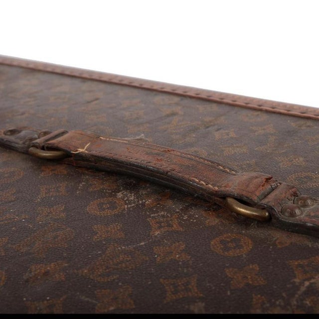 Antique Monogram Cabin Trunk on Custom Stand Case from Louis Vuitton, 1910s For Sale - Image 5 of 8