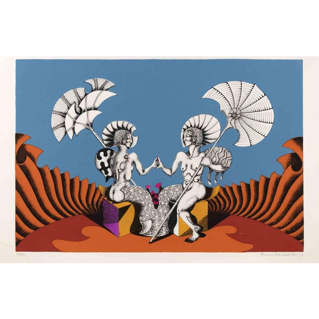 Francesco Paolo Delle Noci, The Couple, Lithograph, 1980s For Sale