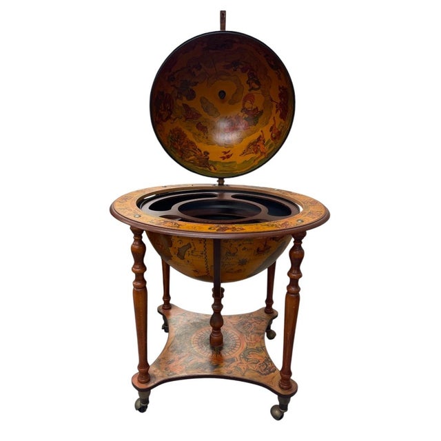 Italian Vintage Italian-Style Globe Bar Cart For Sale - Image 3 of 12