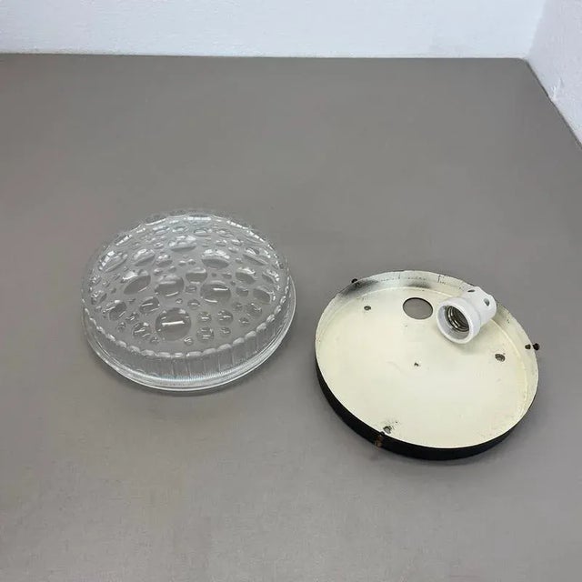 Small Textured Bubble Glass Wall Light attributed to Hustadt Lights, 1970s For Sale - Image 16 of 18