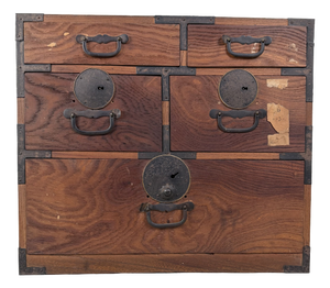 Small Authentic Japanese Tansu Drawer Chest, 1930s