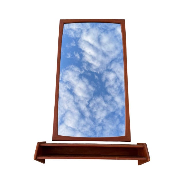 Maroon Model 106 Wall Mirror with Shelf by Aksel Kjersgaard, Set of 2 For Sale - Image 8 of 8