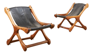 Leather Chair Sloucher in Rosewood, 1960s
