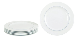 Blue Line Lunch Plates in Faience by Grethe Meyer for Royal Copenhagen, 1990s, Set of 6