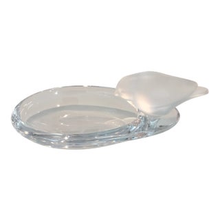 Mid-Century Vannes Cristal French Crystal Bird Dish For Sale