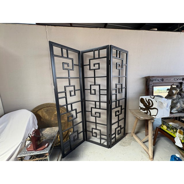 Black Late 20th Century Asian Modern Room Divider Screen For Sale - Image 8 of 10