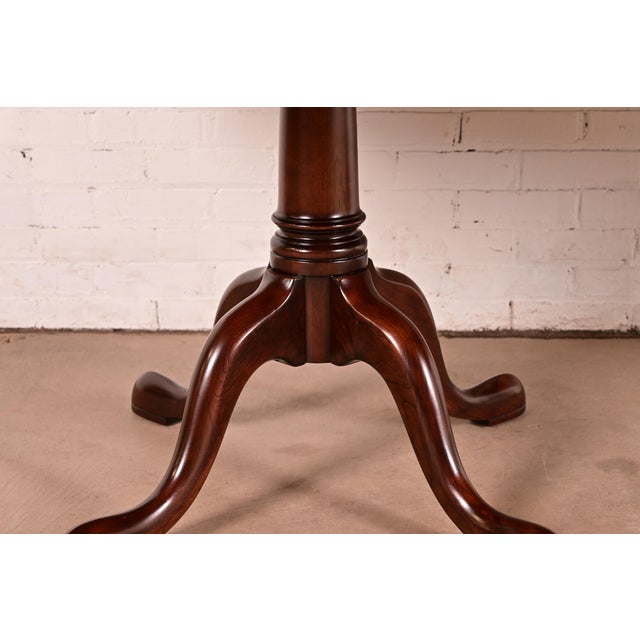 Stickley Regency Cherry Wood Double Pedestal Extension Dining Table, Newly Refinished For Sale - Image 10 of 15