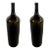 Large Vintage Demijohn Style Dark Green Blown Glass Wine Bottle, a Pair For Sale