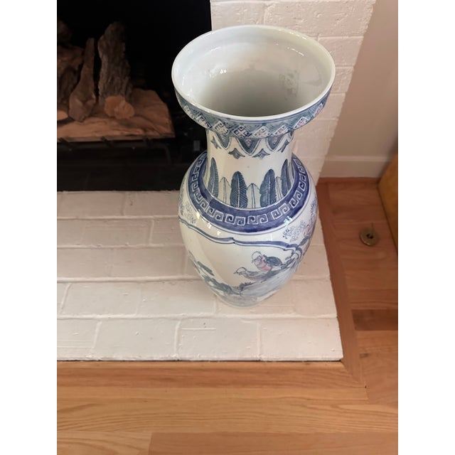 Mid-Century Hollywood Regency Chinoiserie Floor Vase or Umbrella Stand 24” For Sale - Image 4 of 12