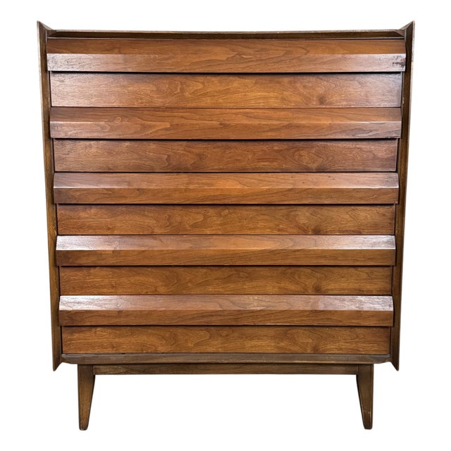 Mid 20th Century Lane "First Edition" Mid-Century Walnut Highboy Dresser For Sale