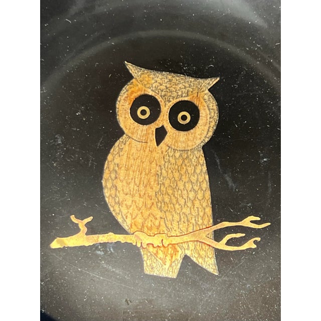 Vintage Couroc decorative bowl with owl on branch, 7.75" x 2.25" The Couroc Company, founded in 1948 in Monterey, CA,...