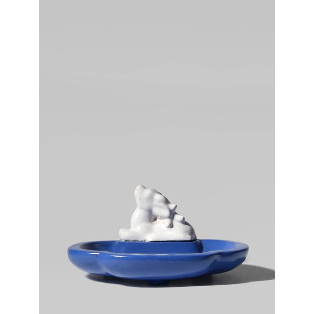 Ceramic Art Deco White Deer Ceramic Bowl by Gabriel Burmeister for Gabriel Keramik, Sweden, 1930s For Sale - Image 7 of 7