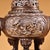 Metal Chinese Bronze Tripod Censer With Mythical Beast Lid, Temple Size For Sale - Image 7 of 9