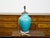 Midcentury Turquoise Table Lamp Mounted on Lucite Base, US Wired For Sale - Image 4 of 7