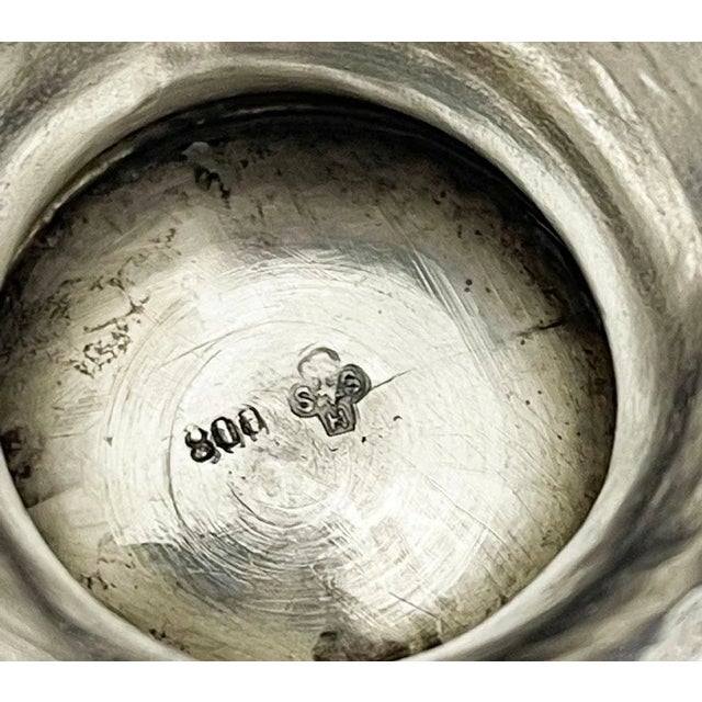 German Silver Basket with Blue Glass by Storck & Sinsheimer For Sale - Image 6 of 7