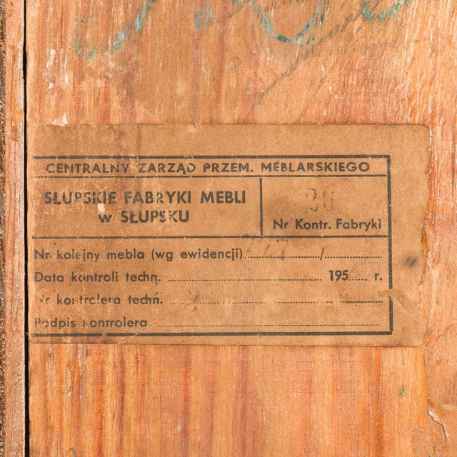 Mid-Century Hand-Painted Wardrobe in Elm, Poland, 1950s For Sale - Image 13 of 15