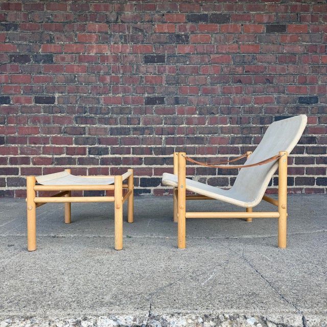 DUX Bror Boije for Dux “Junker” Safari Lounge Chair and Ottoman For Sale - Image 4 of 12