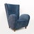 Italian High-Back Armchairs in Blue Velvet and Chenille attributed to Paolo Buffa, 1950, Set of 2 For Sale - Image 6 of 10