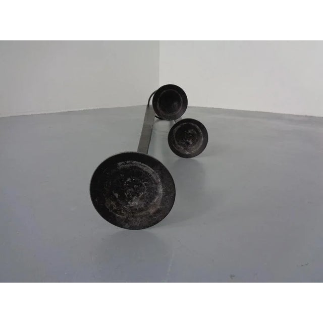 Metal Large Brutalist Iron Candleholder, 1960s For Sale - Image 7 of 14
