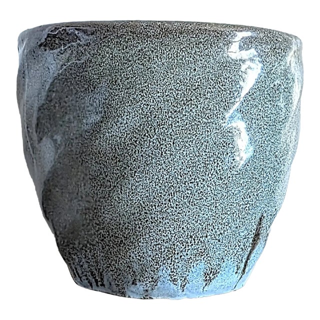 1980s Large Speckled, Splattered, & Swirled Glazed Planter For Sale