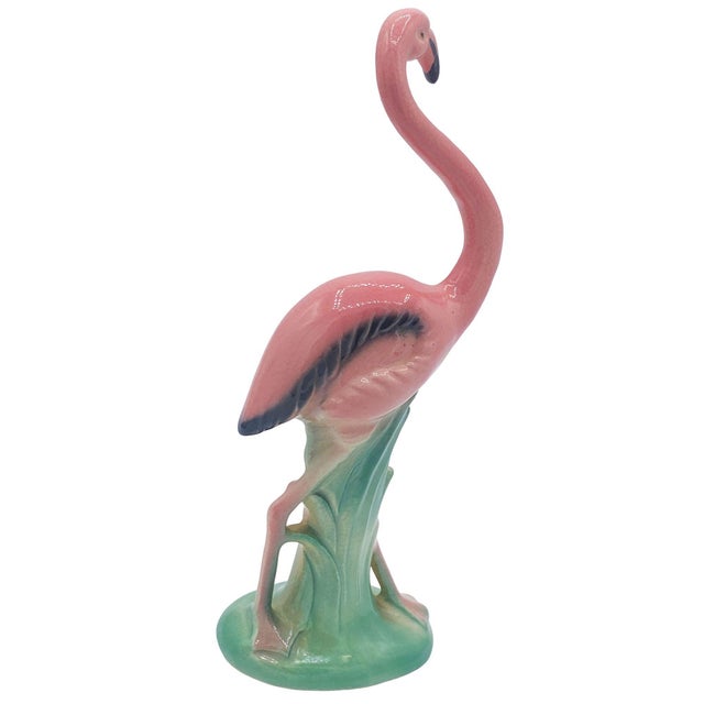 Mid-Century Modern Mid 20th Century "Handsome" Pink Flamingo Ceramic Tabletop Statue by Leftons For Sale - Image 3 of 8