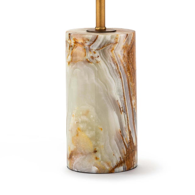 Regina Andrew Jade and Brass Mini Cylinder Lamp For Sale - Image 4 of 5
