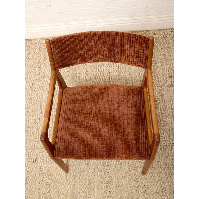 Set of Four Vintage Danish Modern Dining Chairs in Rust Corduroy For Sale - Image 10 of 12
