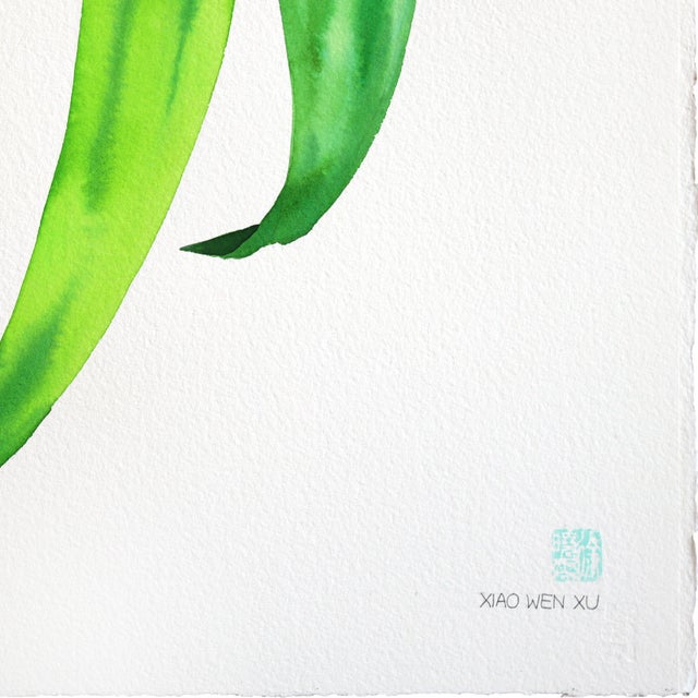 Contemporary Rainbowland Coneflower - Original Abstract Floral Watercolor Art by Xiao Wen Xu For Sale - Image 3 of 6